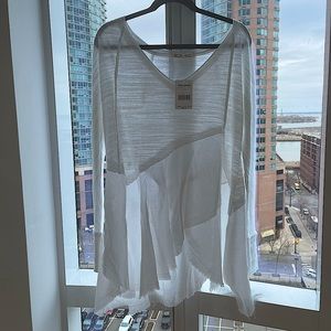 FREE PEOPLE: Long sleeve flowy white top